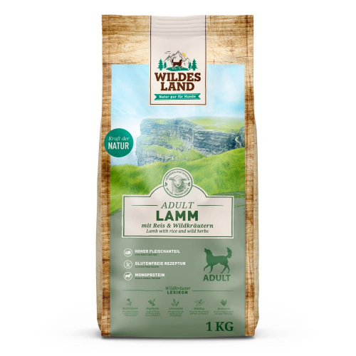 Wildes Land Classic Adult Lamm mit Reis und Wildkräutern Trockenfutter 1 kg